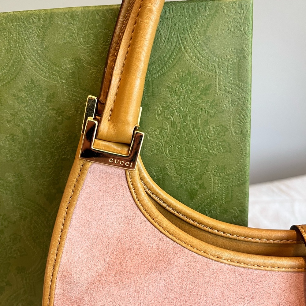 Gucci Jackie Bag Pink Suede and Leather- Vintage - Picture 10 of 13